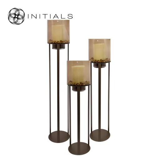 190-311-403 S3 Hurricane Stand Open Frame Metallic Brown & Topaz Glass - Haans lifestyle