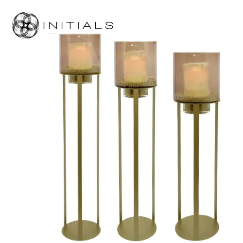 190-311-551 S3 Hurricane Stand Open Frame Matt Gold & Topaz Glass - Haans lifestyle II