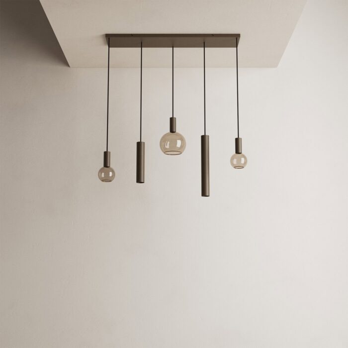 ztahl 4302 riva hanglamp recht 100cm 5 lichts platinum