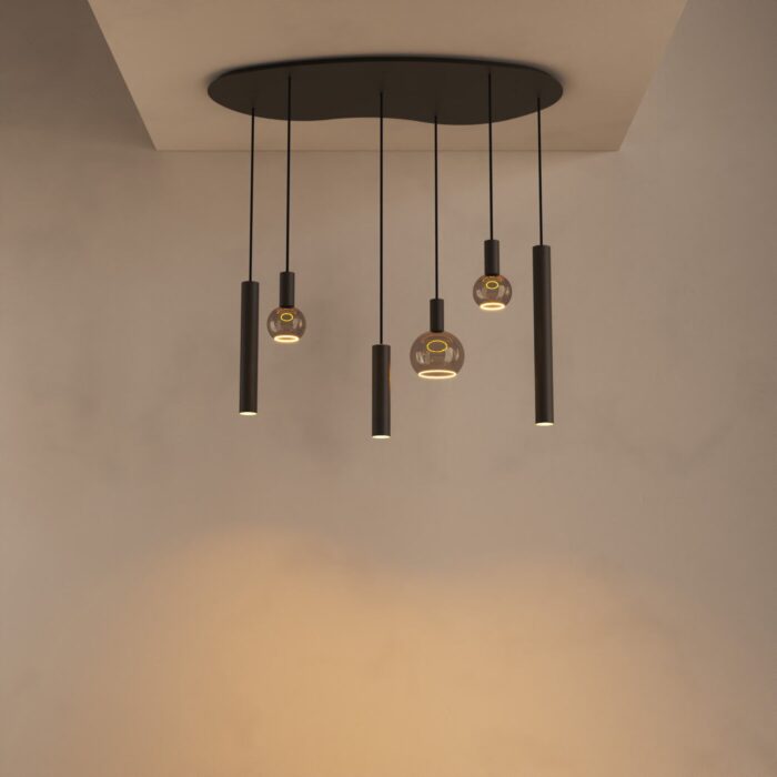 ztahl 4318 riva hanglamp organisch 6 lichts zwart (kopie)