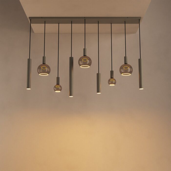 ztahl 4325 riva hanglamp recht 170cm 9 lichts platinum (kopie)
