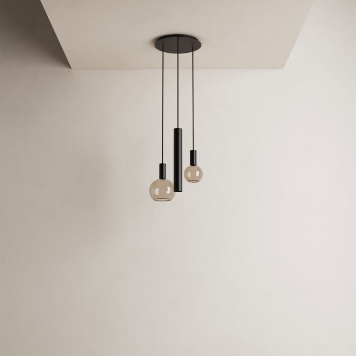 ztahl 4350 riva hanglamp rond Ø35 cm 3 lichts zwart