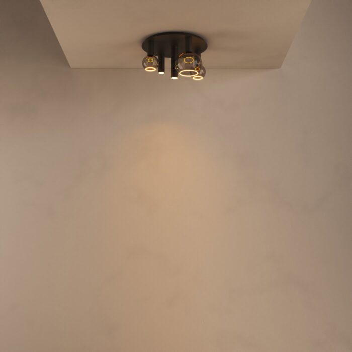 ztahl 4360 riva plafondlamp rond Ø50 cm 5 lichts platinum