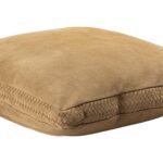suky camel suede leather cushion square l