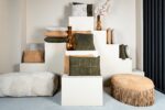 suky camel suede leather cushion square l
