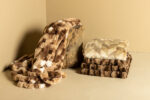 geraldine brown artificial fur plaid rectangle s