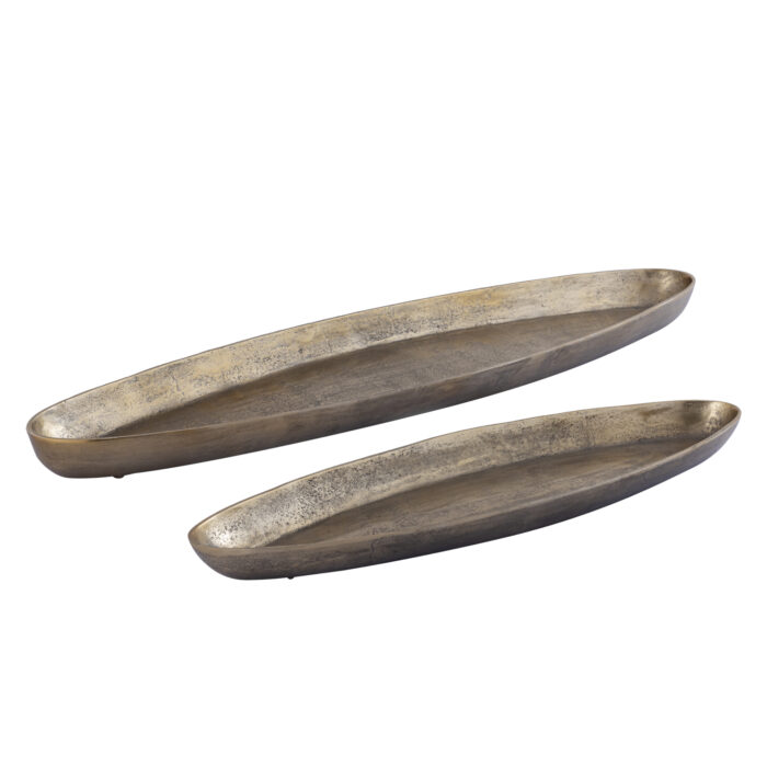 yaren gold alu oval bowl with border small