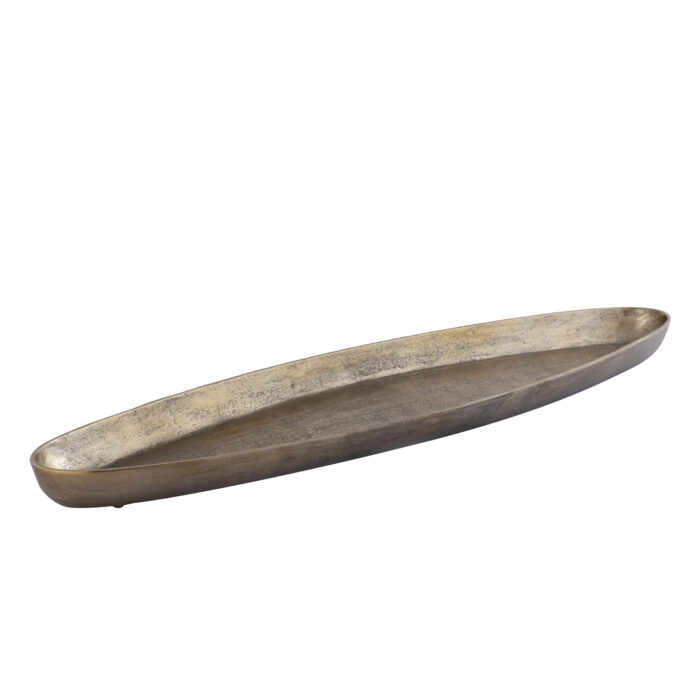 yaren gold alu oval bowl with border large