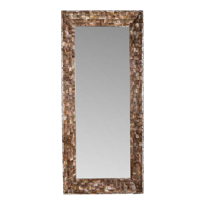 chelsae bronze poly rectangle shell mirror