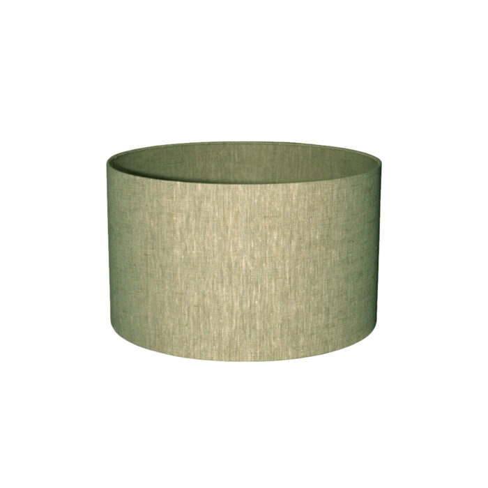 rivvo green cotton linen lampshade round low