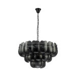 vila gunmetal glass hanging lamp round l