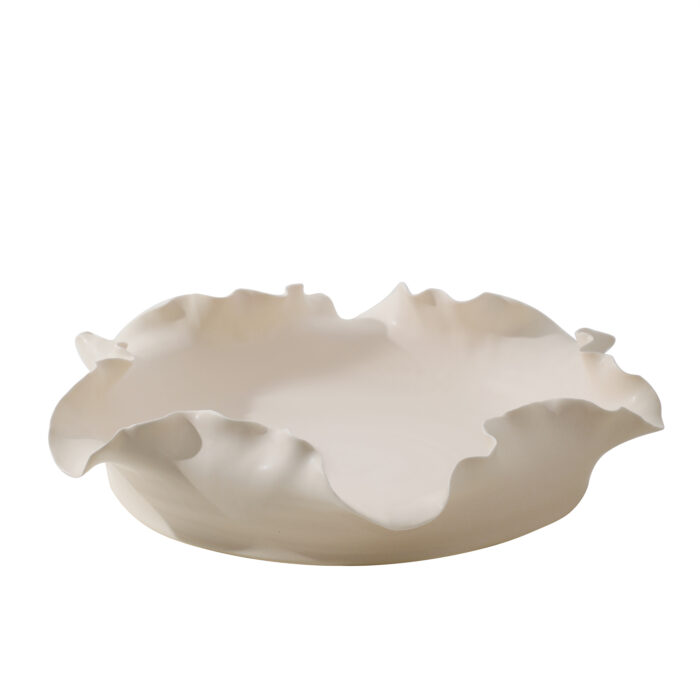 ivra cream ceramic round organic shaped bowl small