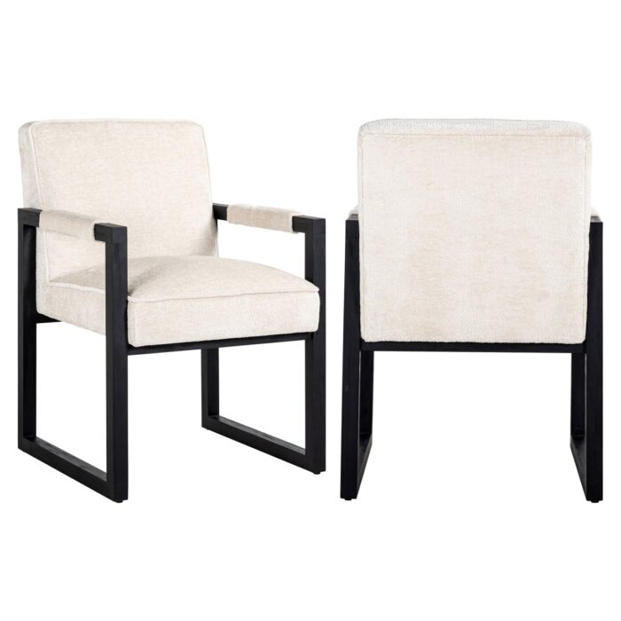 - Eetkamerstoel Beck white chenille