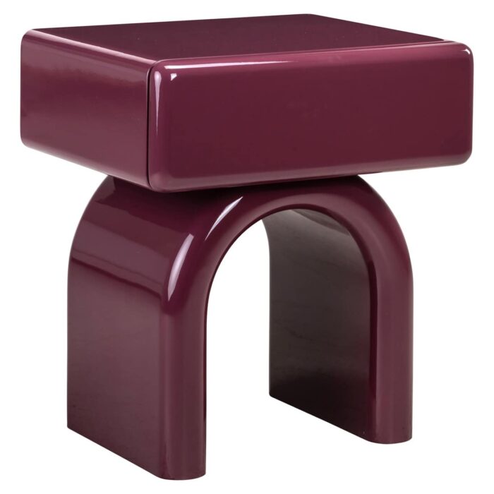 - Nachtkastje Bennet burgundy 1-drawer