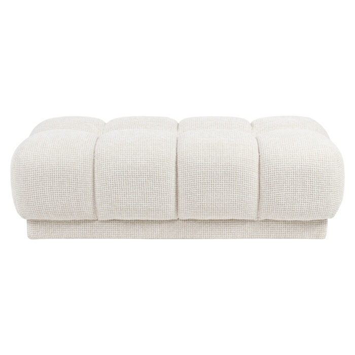 - Poef & Voetenbank Noah beige blockweave