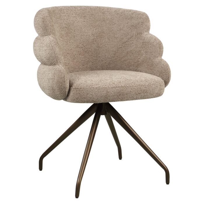 - Eetkamerstoel Kayla mocca boldweave swivel