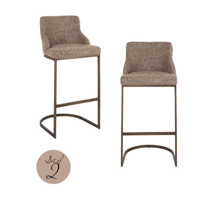 - Barstoel Bolton brown tweed (Set of 2)
