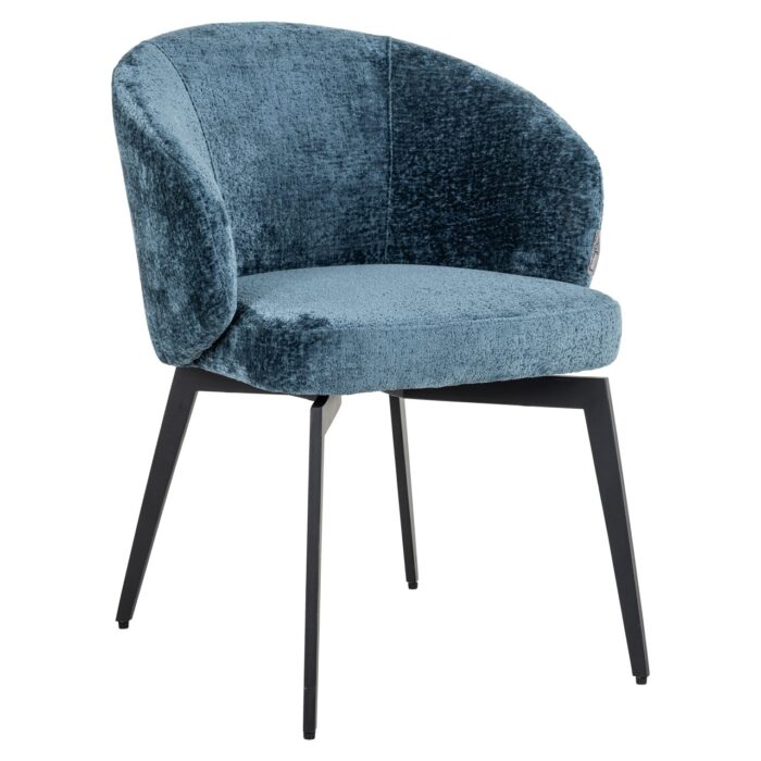 - Eetkamerstoel Amphara blue chenille fire retardant