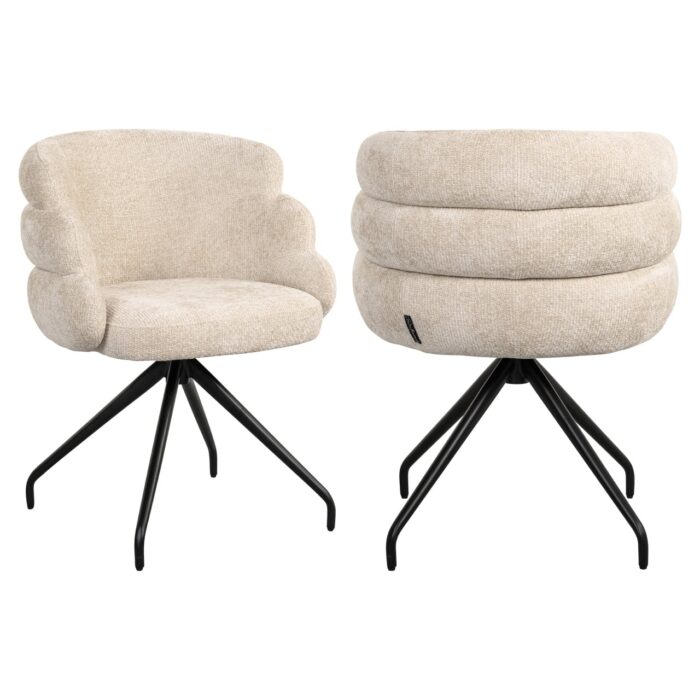 - Eetkamerstoel Kayla cream unicorn swivel